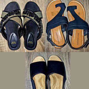 Cloudwalkers and Evans Sandal lot NEW 8 and 8.5 WIDE Peyton, Evelyn, and Slide